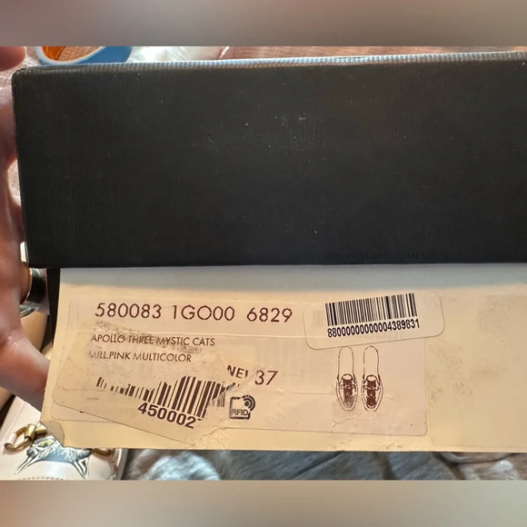 NIB Gucci Pink Leather Mystic Cat Princetown Mules Flats Size 37 - Picture 10 of 12